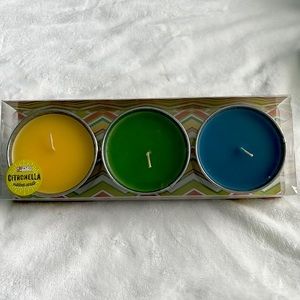 Patio Citronella Candles Set of 3 in tins NEW